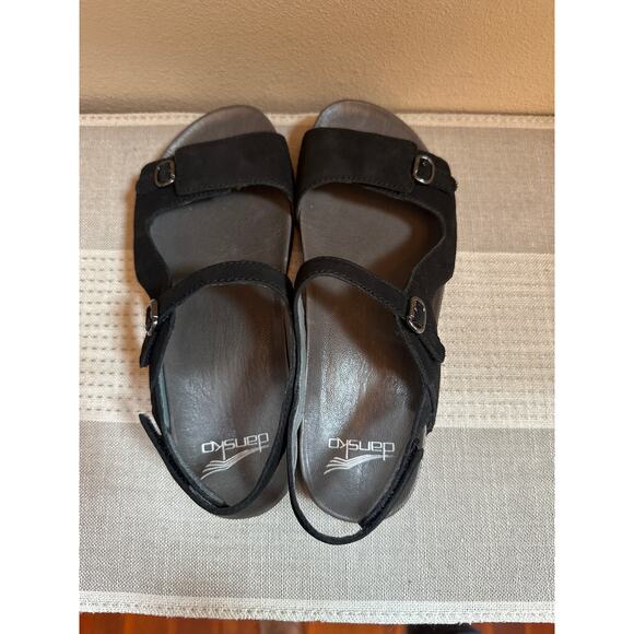 Dansko Jordyn Leather Adjustable Sandal in Black Size 37/ US 7 - Picture 3 of 7